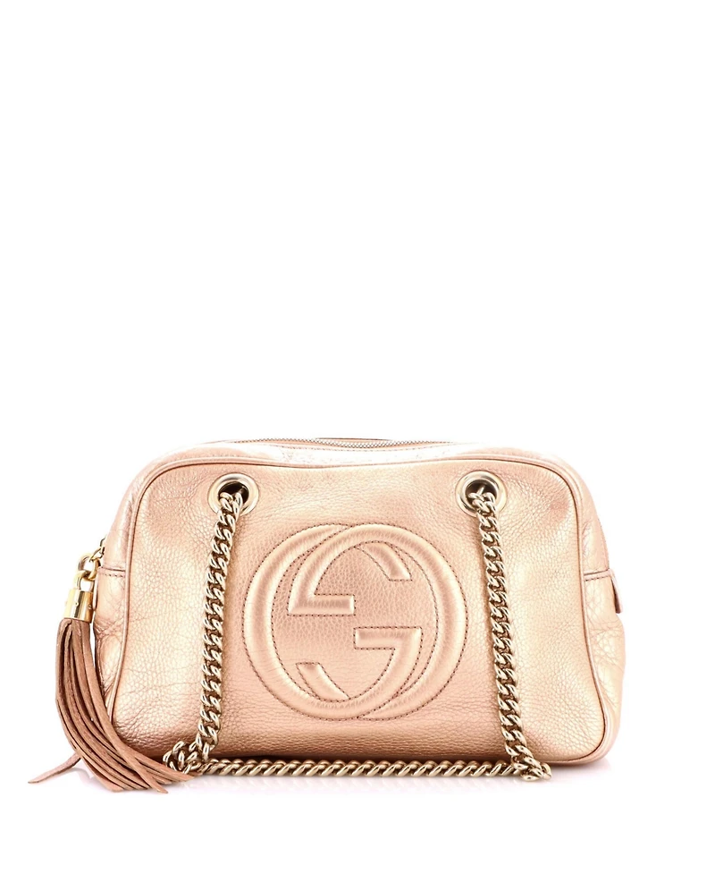 Pre-Owned Gucci Small Soho Chain Zip Shoulder Bag Leather