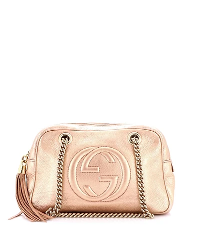 Pre-Owned Gucci Small Soho Chain Zip Shoulder Bag Leather