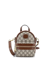 Pre-Owned Gucci Mini Interlocking G Patch Multi-Function Shoulder Bag Gg Coated Canvas