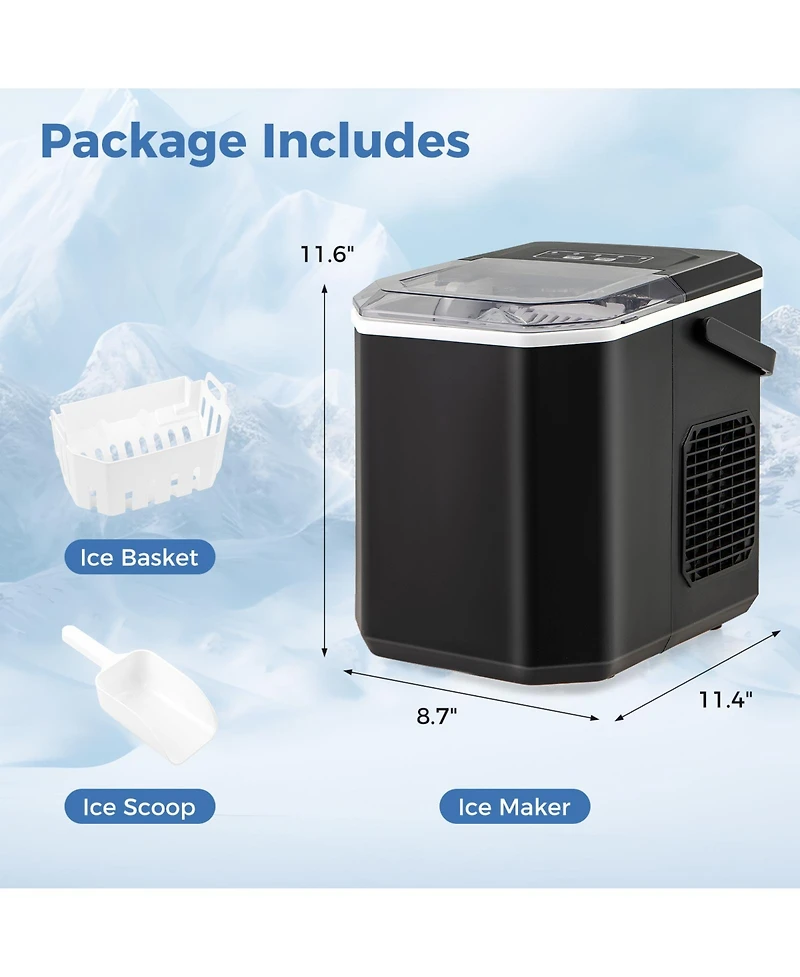 sumyeg Countertop Ice Maker with Self Cleaning Function for Home Office