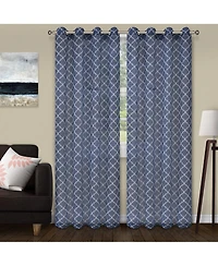 Superior Lightweight Trellis Sheer Curtain Panels, (2), 52" x 108"
