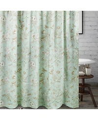 Greenland Home Fashions Olivia Floral and Butterfly Print 12 Buttonholes Bath Shower Curtain