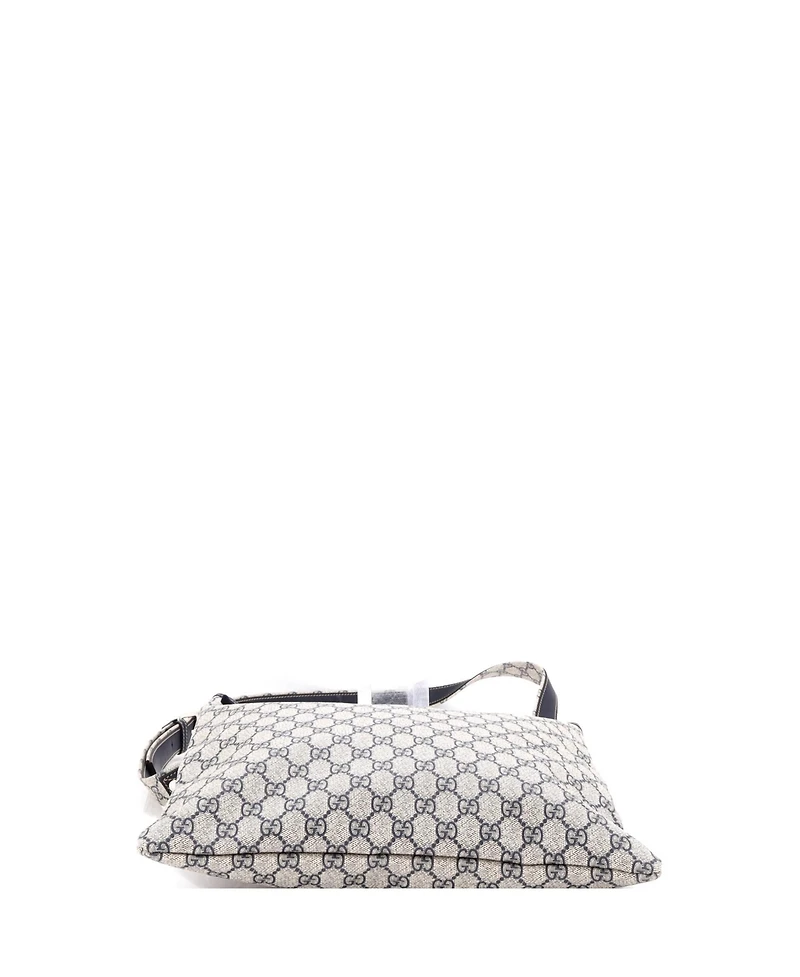 Pre-Owned Gucci Large Web Loop Flat Messenger Gg Coated Canvas