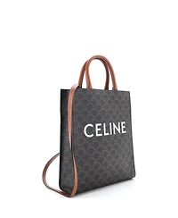 Pre-Owned Celine Small Vertical Cabas Tote Triomphe Coated Canvas