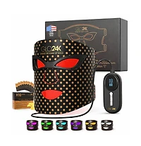 GLO24K 7 Color Led Photon Rejuvenation Mask and Collagen Eye Patches 10 Pairs, Light Therapy for Smoother, Brighter Skin