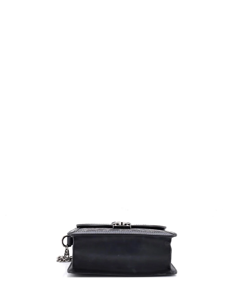 Pre-Owned Gucci Mini Ophidia Flap Top Handle Bag Gg Canvas