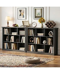 Aheaplus 10 Cubes Storage Bookshelf, Floor Standing Bookcase