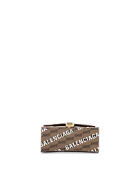 Pre-Owned Balenciaga Small Hourglass Top Handle Bag Monogram Coated Canvas