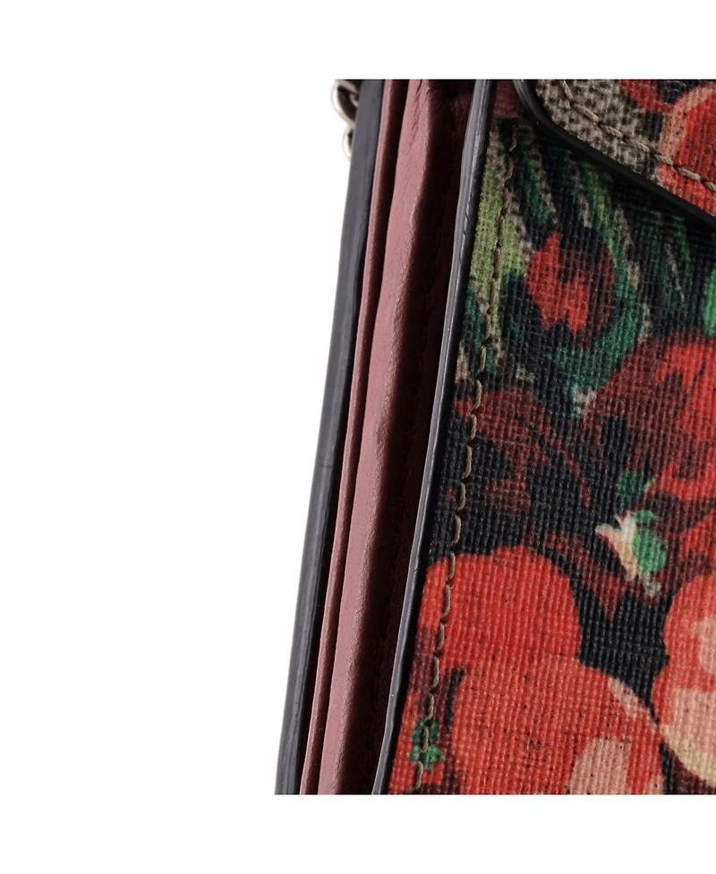 Pre-Owned Gucci Long Dionysus Chain Wallet Blooms Print Gg Coated Canvas