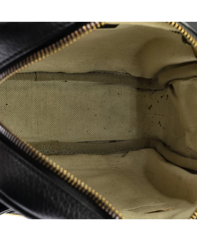 Pre-Owned Gucci Small Logo Zip Messenger Bag Printed Leather