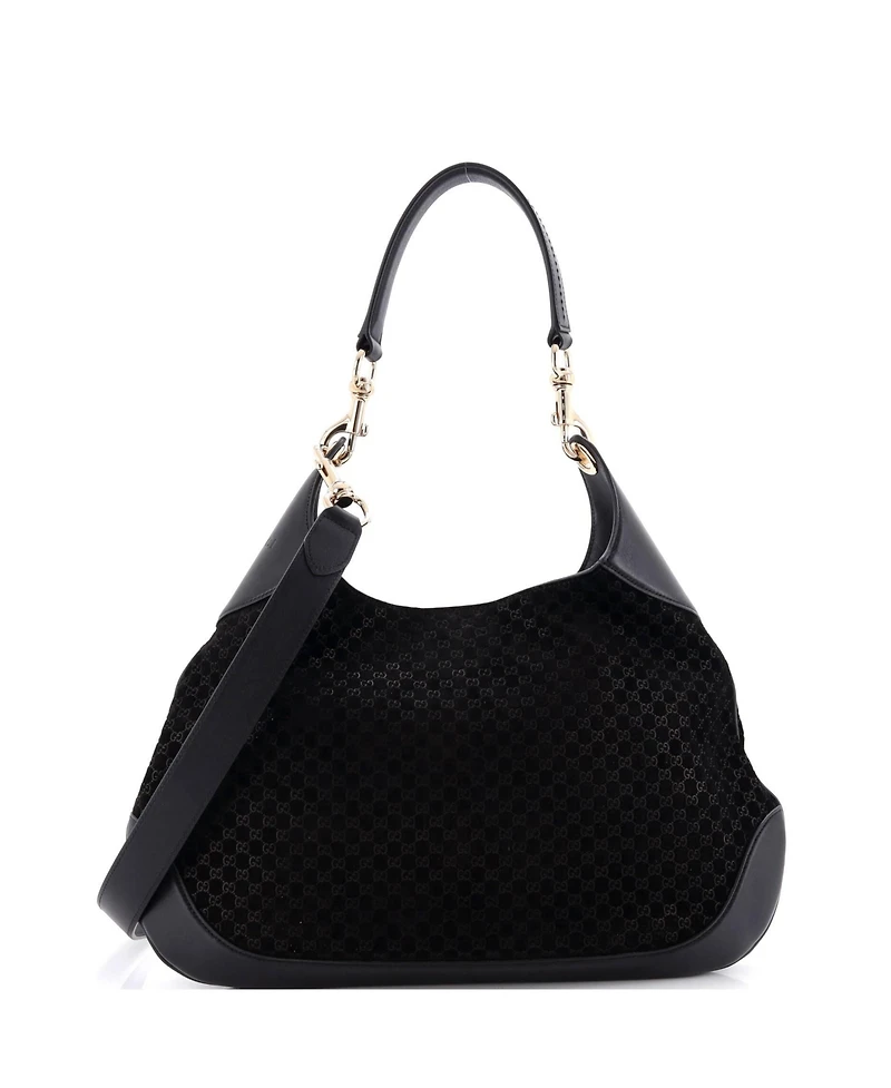 Pre-Owned Gucci Medium B Shoulder Bag Gg Suede