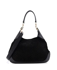Pre-Owned Gucci Medium B Shoulder Bag Gg Suede