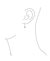 Bling Jewelry Oval Bezel Set Ruby Cz Celtic Love Knot Dangle Earrings .925 Sterling Silver Leverback