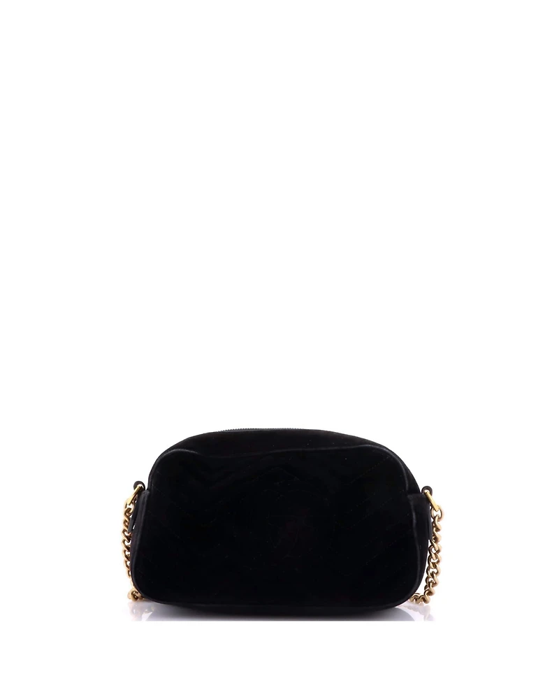 Pre-Owned Gucci Small Gg Marmont Shoulder Bag Matelasse Velvet