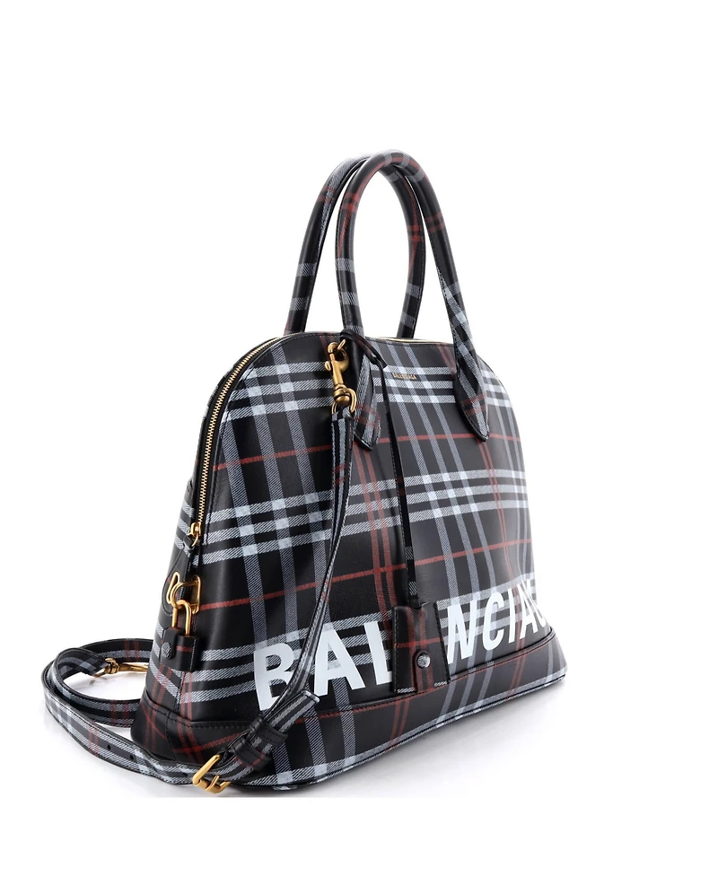 Pre-Owned Balenciaga Medium Logo Ville Bag Printed Leather