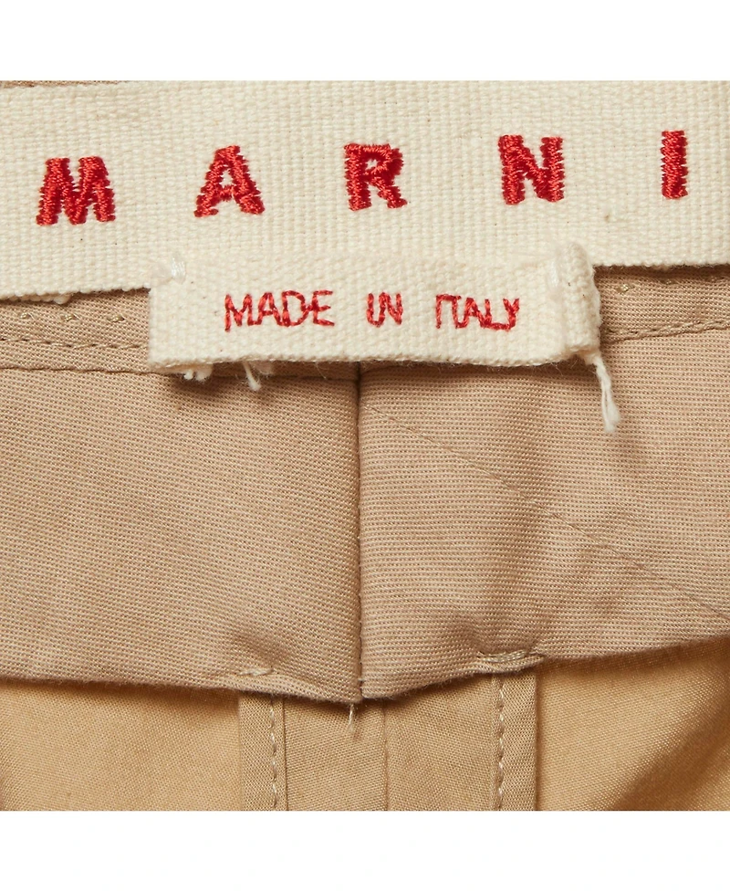Pre-Owned Marni Women's Camel Cotton Skinny Trousers