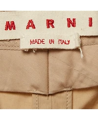 Pre-Owned Marni Women's Camel Cotton Skinny Trousers