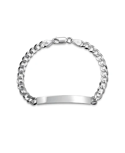 Bling Jewelry Identification Id Bracelet 5MM Cuban Curb Chain Link .925 Sterling Silver 7.5 - 8.5 inch