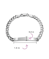 Bling Jewelry Identification Id Bracelet 5MM Cuban Curb Chain Link .925 Sterling Silver 7.5 - 8.5 inch