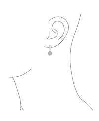 Bling Jewelry Geometric Cz Pave Circle Coin Drop Huggie Mini Hoop Earrings .925 Sterling Silver