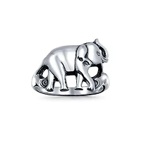 Bling Jewelry Good Luck Trunk Up Zoo Animal Elephant Ring .925 Sterling Silver