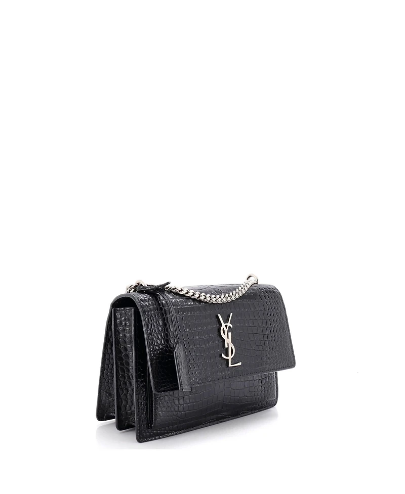 Pre-Owned Saint Laurent Medium Sunset Crossbody Bag Embossed Leather