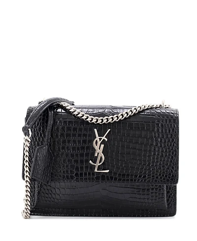 Pre-Owned Saint Laurent Medium Sunset Crossbody Bag Embossed Leather