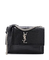 Pre-Owned Saint Laurent Medium Sunset Crossbody Bag Embossed Leather