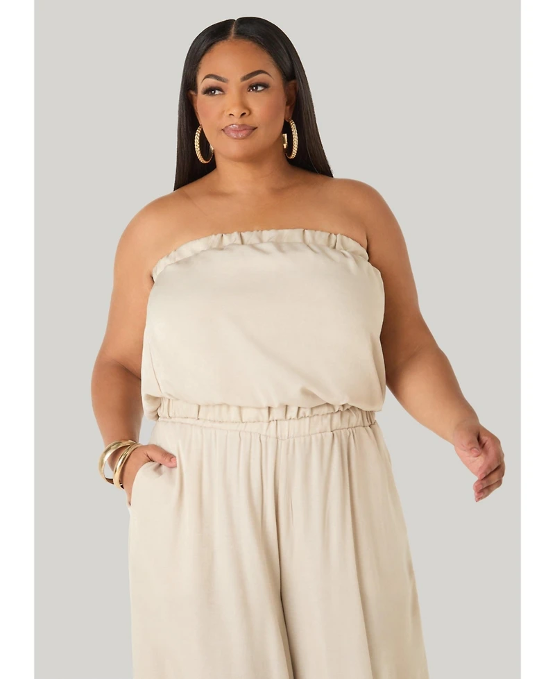 Ashley Stewart Plus Sage Green Bubble Tube Top