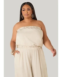 Ashley Stewart Plus Sage Green Bubble Tube Top