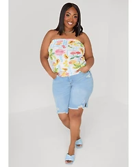 Ashley Stewart Women's Summer Print Mesh Tube Top