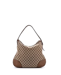 Pre-Owned Gucci Large Bree Hobo Gg Canvas with Leather