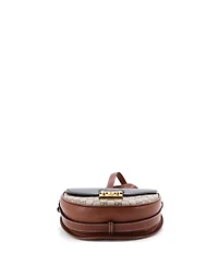 Pre-Owned Gucci Small Padlock Saddle Shoulder Bag Gg Coated Canvas and Leather