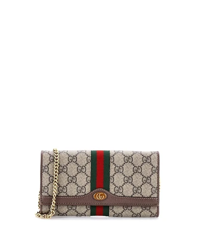 Pre-Owned Gucci Ophidia Chain Wallet Gg Coated Canvas