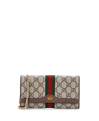 Pre-Owned Gucci Ophidia Chain Wallet Gg Coated Canvas