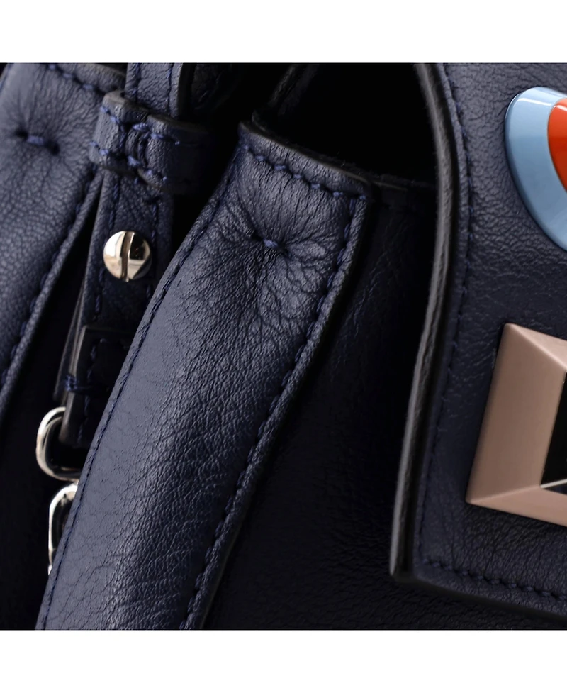 Pre-Owned Fendi Micro Double Baguette Studded Leather
