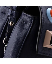 Pre-Owned Fendi Micro Double Baguette Studded Leather