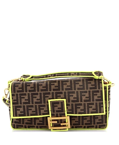 Pre-Owned Fendi Large Baguette Nm Bag Zucca Canvas