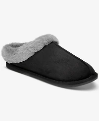 State of Day Women's Boxed Faux-Fur-Collar Clog Slippers, Macy's Exclusive