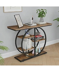 Streamdale Furniture 41.3 Inch Industrial Console Table with Storage Shelves