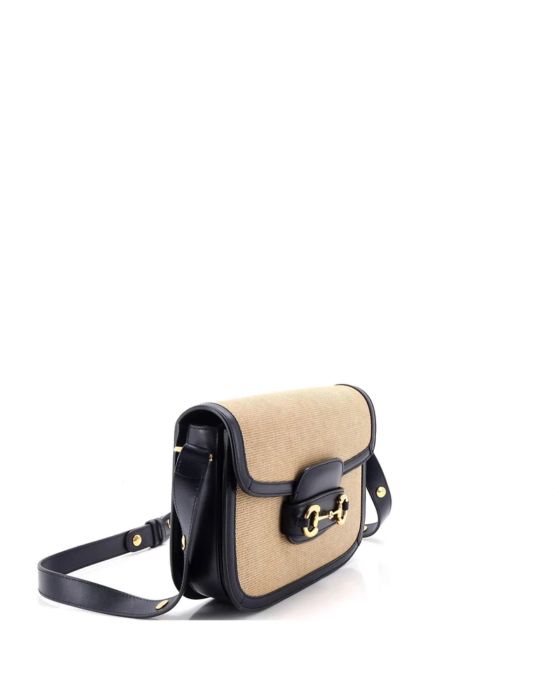 Pre-Owned Gucci Small Horsebit 1955 Shoulder Bag Canvas and Leather