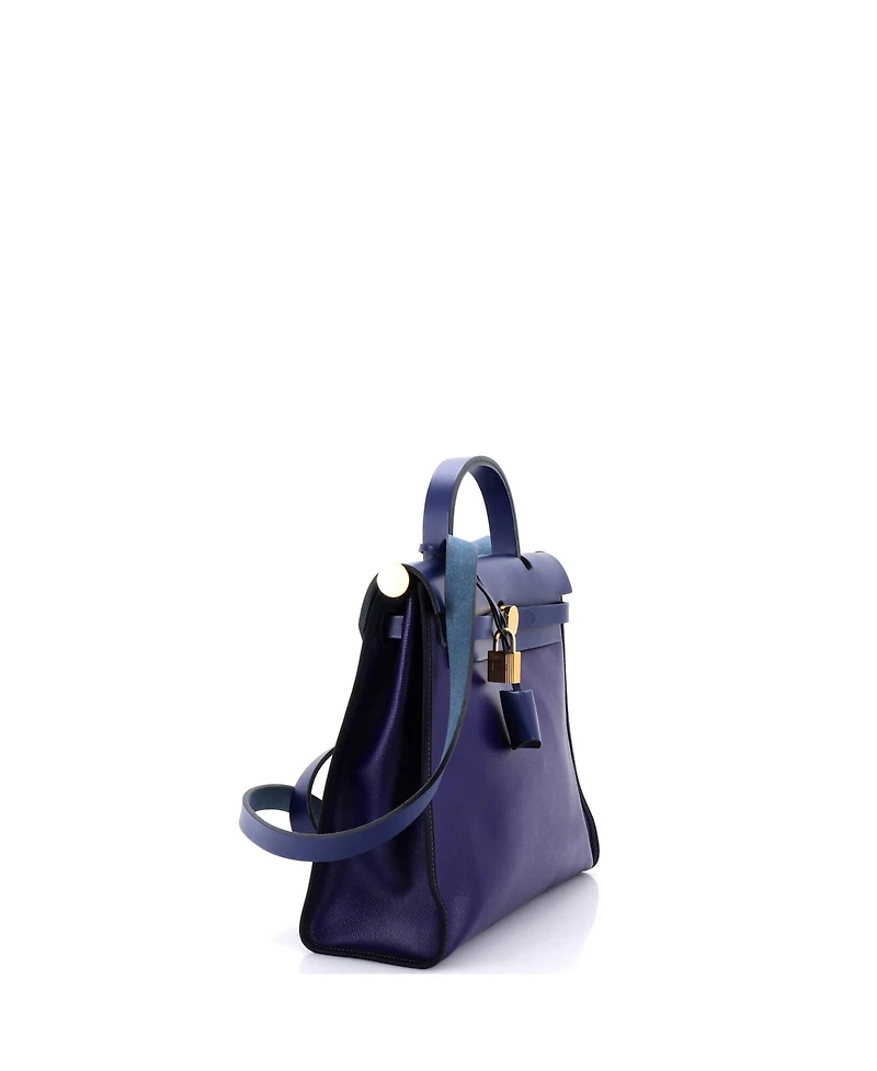 Pre-Owned Hermes 31 Herbag Zip Berline Vache Canvas and Leather