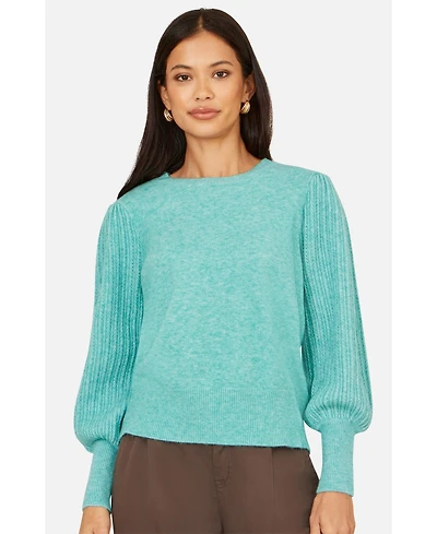 Yumi Women's Knitted Balloon Sleeve Jumper