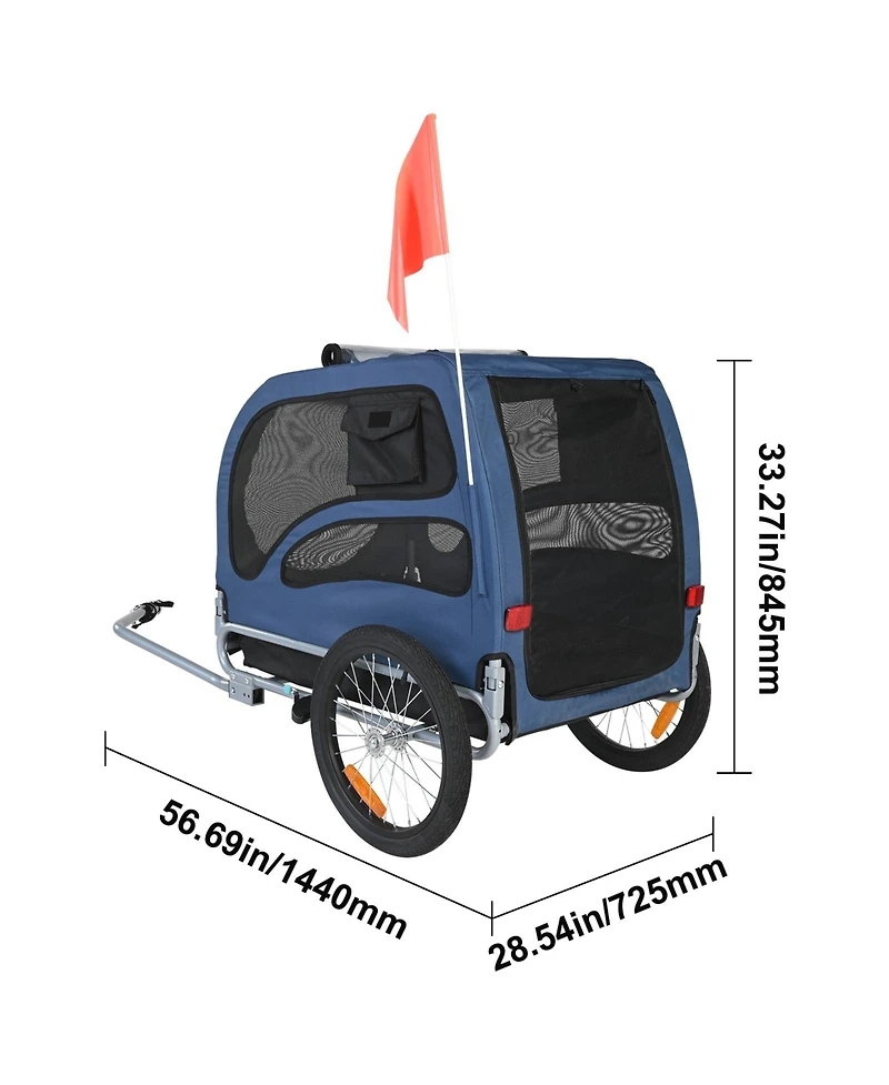 Cozito Dog Bike Trailer, 100 lb Capacity Folding Pet Bicycle Carrier with Quick Release Wheels