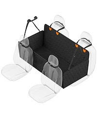 Cozito Dog Back Seat Extender, 54 x 25.6 in Car Seat Cover with Mesh Window and Storage Pockets