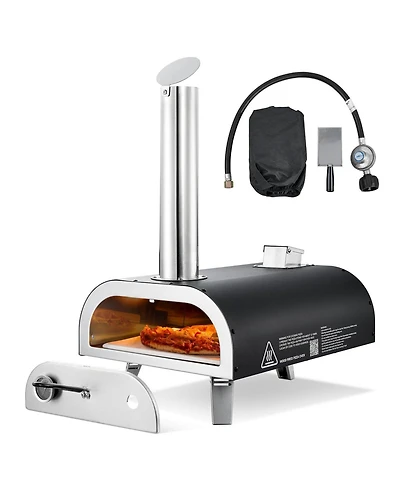 Cozito Dual Fuel Outdoor Pizza Oven, 12 inches Wood Fire and Propane Pizza Maker
