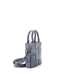 Pre-Owned Bottega Veneta Mini Cassette Convertible Tote Maxi Intrecciato Leather