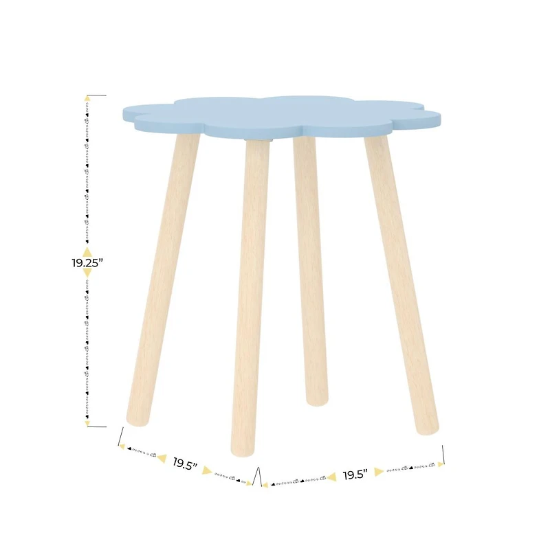 Kids 3-Piece Wood Cloud-Shaped Table and Chairs Set