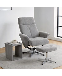 Streamdale Furniture Swivel Chenille Recliner Chair with Ottoman