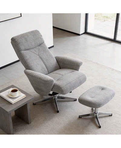 Streamdale Furniture Swivel Chenille Recliner Chair with Ottoman